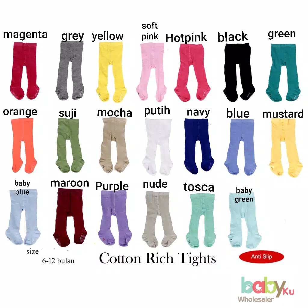 Legging bayi polos tutup kaki / legging baby murah import / legging bayi tutup kaki