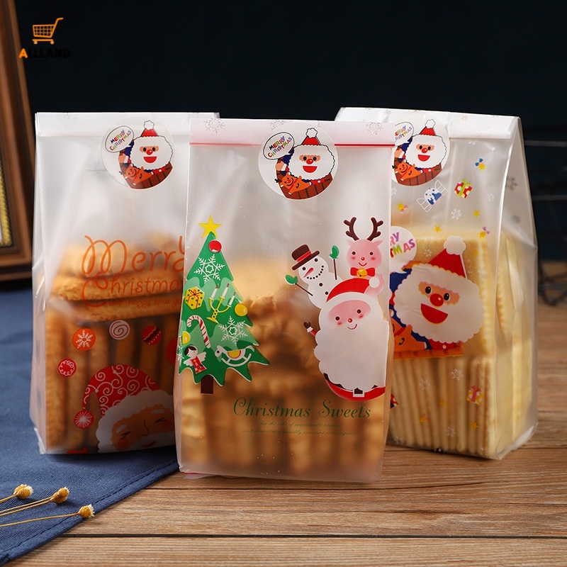 Cute Snowmen Santa Claus Xmas Tree Style Gift Bags/ Christmas Cookie Candy Biscuit Packaging Bag