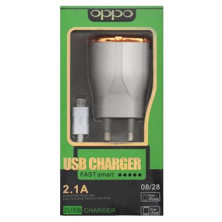 TC Charger OPPO T75 Casan 2USB 2A / 2.1A MICRO FAST CHARGING 2 USB Grosir