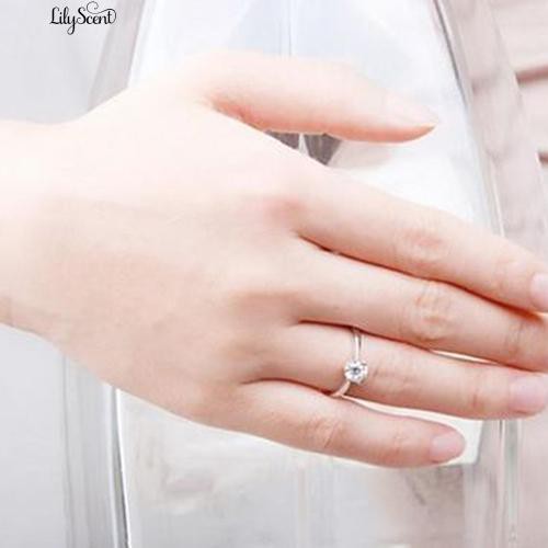 [Bayar Di Tempat]Wo Clear Zircon Tergabung Wedding Bridal Engaget Party Jewelry Ring Ukuran 6-9