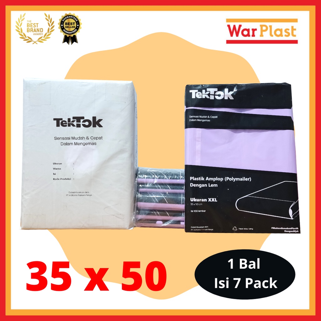 Plastik Polymailer Amplop Plastik Packing TekTok - Uk XXL 35x50 - Ungu