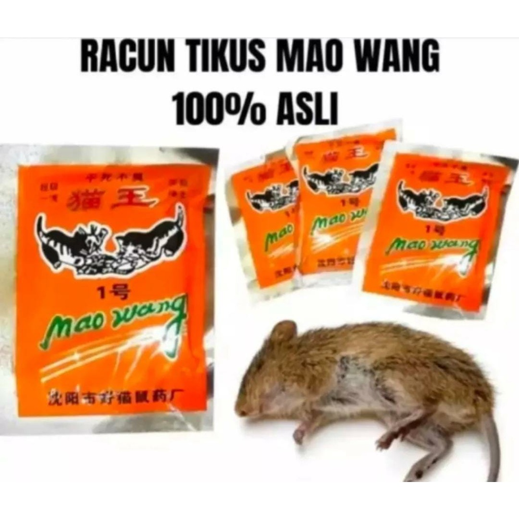 Racun Tikus Maowang Mao wang Asli Racun TIkus Super Ampuh Mati Ditempat Mati Kering Tidak Bau Ampuh