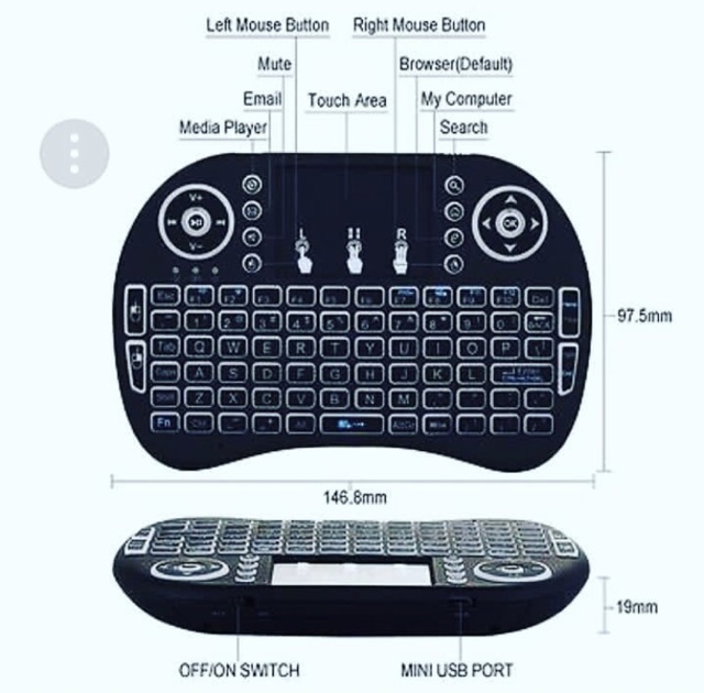 i8 Backlit Mini Wireless Keyboard Touchpad - Keyboard Mini Bluetooth FOR ANDROID TV BOX MINI