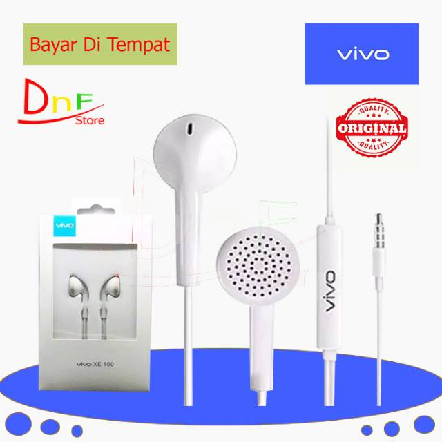 HEADSET ORIGINAL VIVO V7, V9, V11, Y53, Y71, Y21, Y83, Y81 XE100