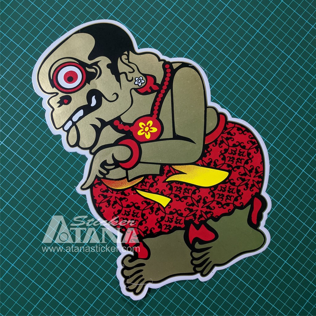 Stiker Printing Sablon Jumbo Vinyl Wayang Bagong Punakawan Goro Goro Motor Mobil Dinding Kaca Lemari