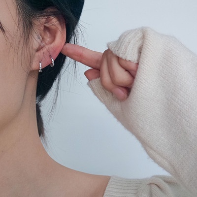 Anting Hoop Kristal Zircon Gaya Korea Untuk Wanita