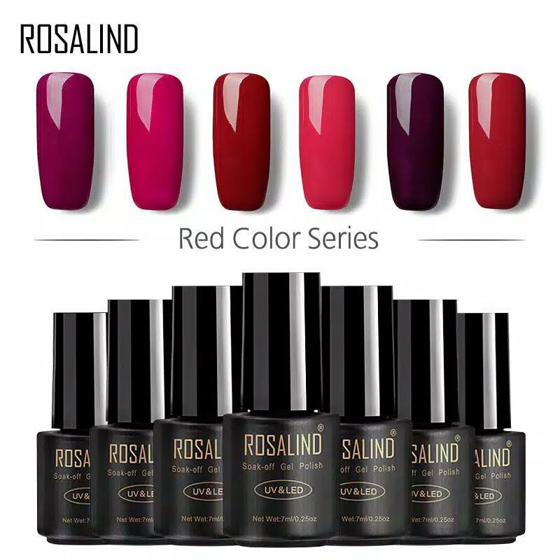 Rosalind RED COLOR SERIES Gel Nail Polish UV LED / Kutek / Cat Kuku Bagus Murah