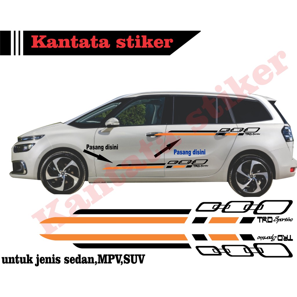 cutting stiker  list mobil  hitam orange  Shopee Indonesia