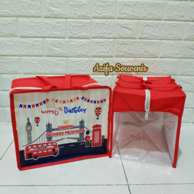 

Tas Souvenir Ulang Tahun/ Goodie Bag Ultah Anak Tenteng Banner Mika Custom