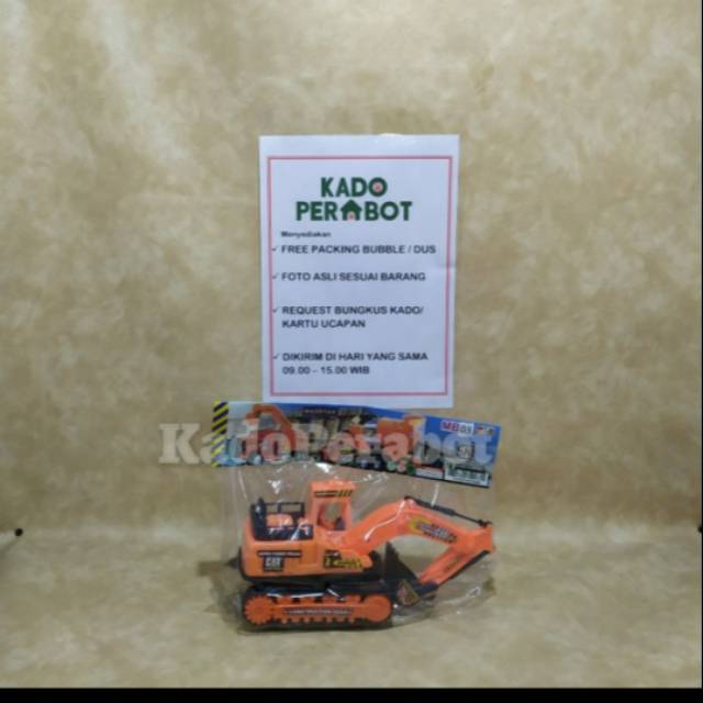 Mobil Beko Orange - Truk Beko Mainan - Diecast Truk Konstruksi