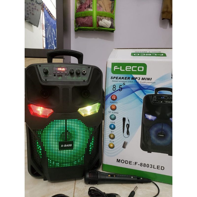 COD Speaker Bleutooth Karoke F-8803/Speaker Super X-Bass Bonus Mic + remot