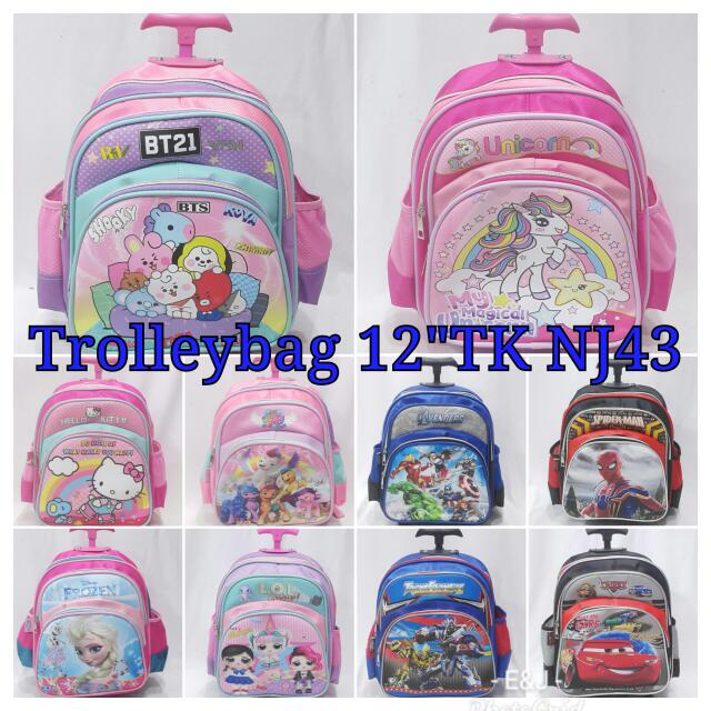 JOYELSY-TAS TROLY ANAK SEKOLAH TK/SD NJ43 UNICORN/LOL/CAR/SPIDER