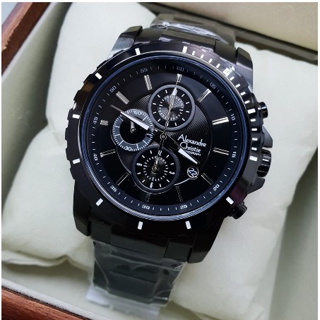 Jam Tangan Pria Alexandre Christie AC6141 Original Stainless Steel Hitam