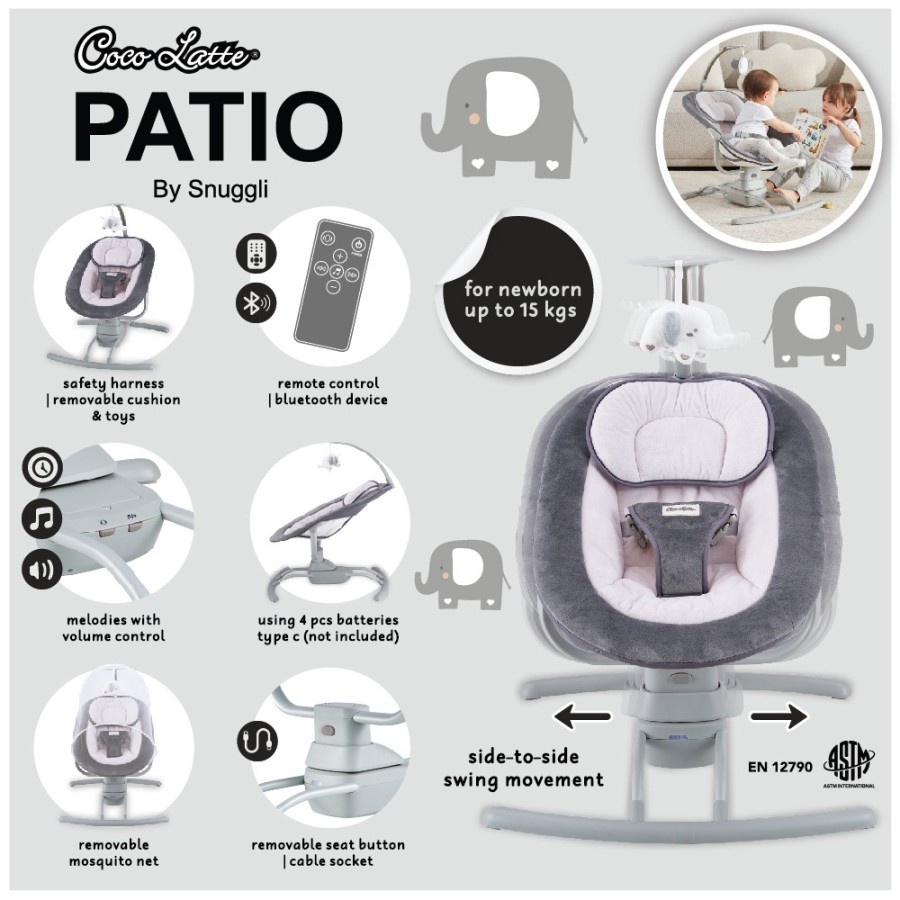 Bouncer Cocolatte Swing Snuggli Patio / Ayunan Bayi Elektrik