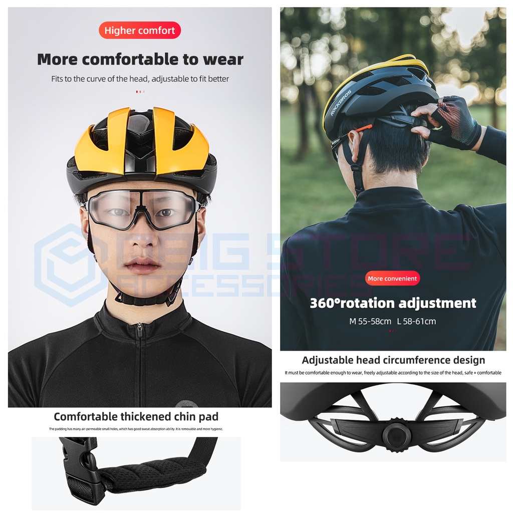 Saelaris_ Rockbros Helm Sepeda Rb-01 Roadbike Mtb Pria Wanita