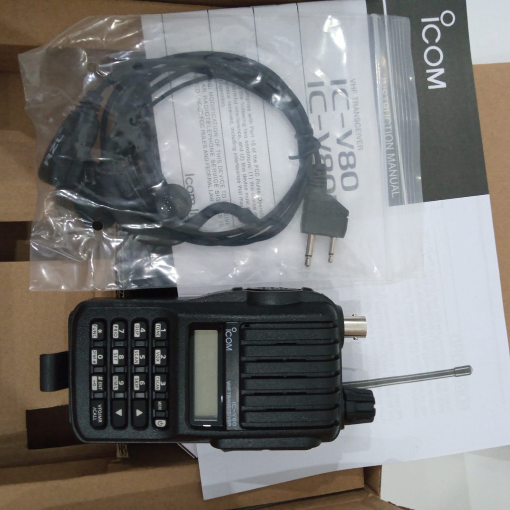 HT Radio Icom V80 V 80 Litium VHF Lithium Walkie Talkie Walky Talky Single Band BONUS HEADSET