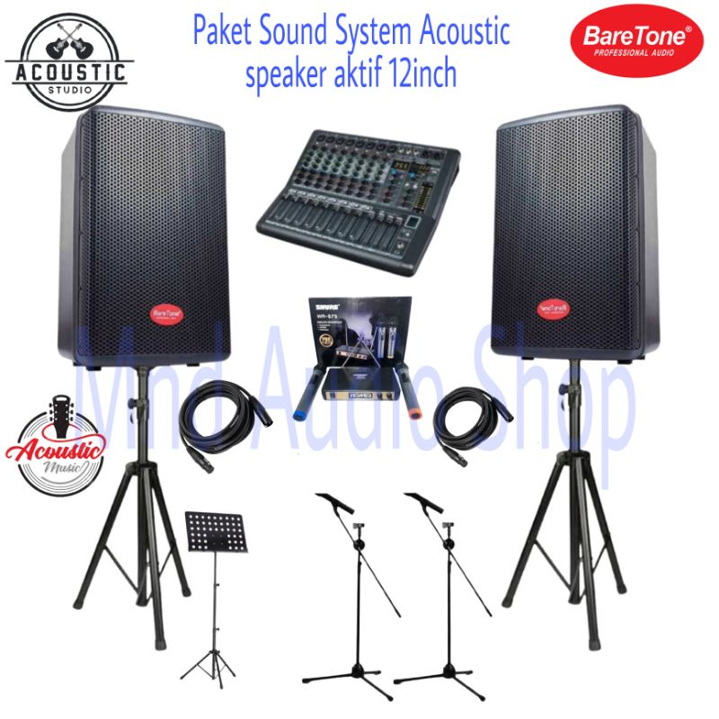 Paket sound system outdoor indoor sound system acoustic +mixer audio 8 channel