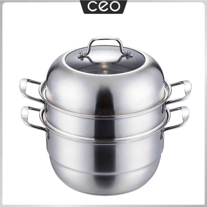 CEO Panci Steamer 3 Tingkat Stainless Steel Set Panci Kukus Stainless