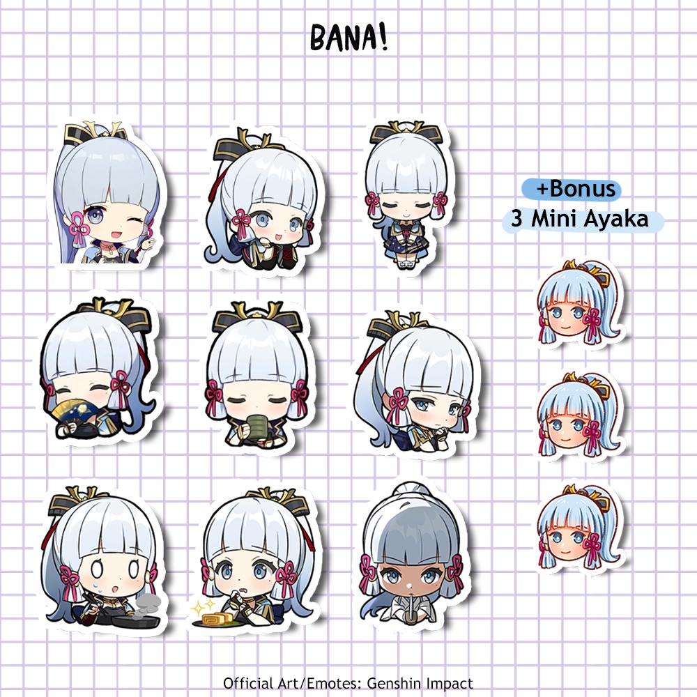 

Stiker KAMISATO AYAKA SATU PAKET Genshin Impact Sticker Vinyl Waterproof | BANA