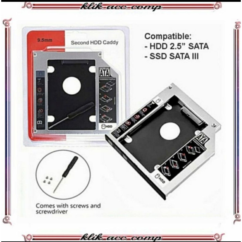 HDD CADDY SLIM 9.5MM SATA / DVD SLOT TO HDD SLOT / SSD CADDY