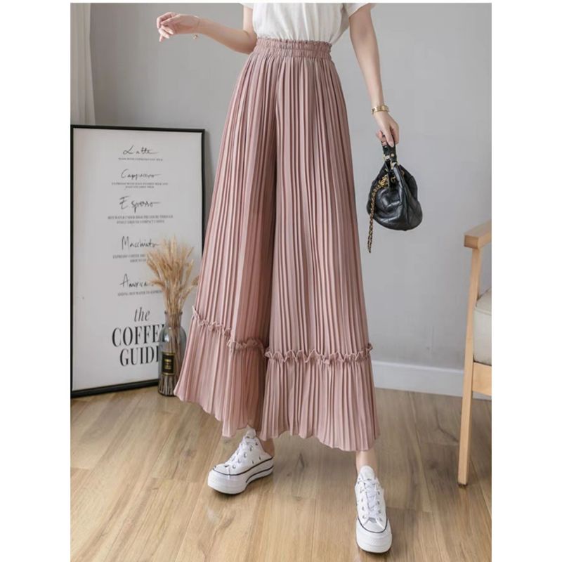 MDLV ~ 1532 LUZZEL WIDE LEG PLEATED PANTS CELANA KULOT CHIFFON CELANA KOREA CELANA PREMIUM IMPORT