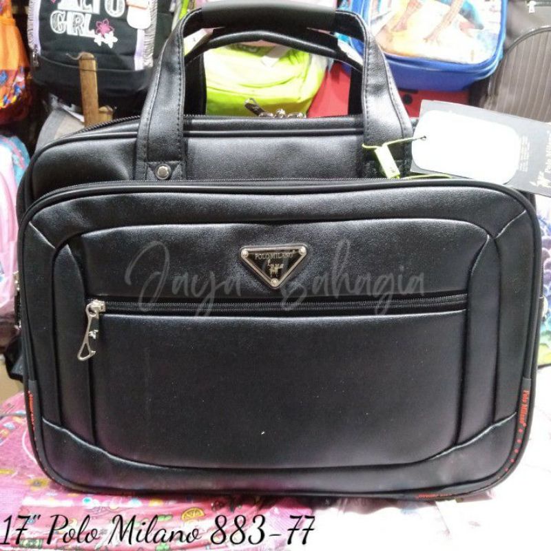 Tas Kantor Laptop Polo Milano Kulit Expand Briefcase Anti Air Selempang Kerja Jinjing Pria Original