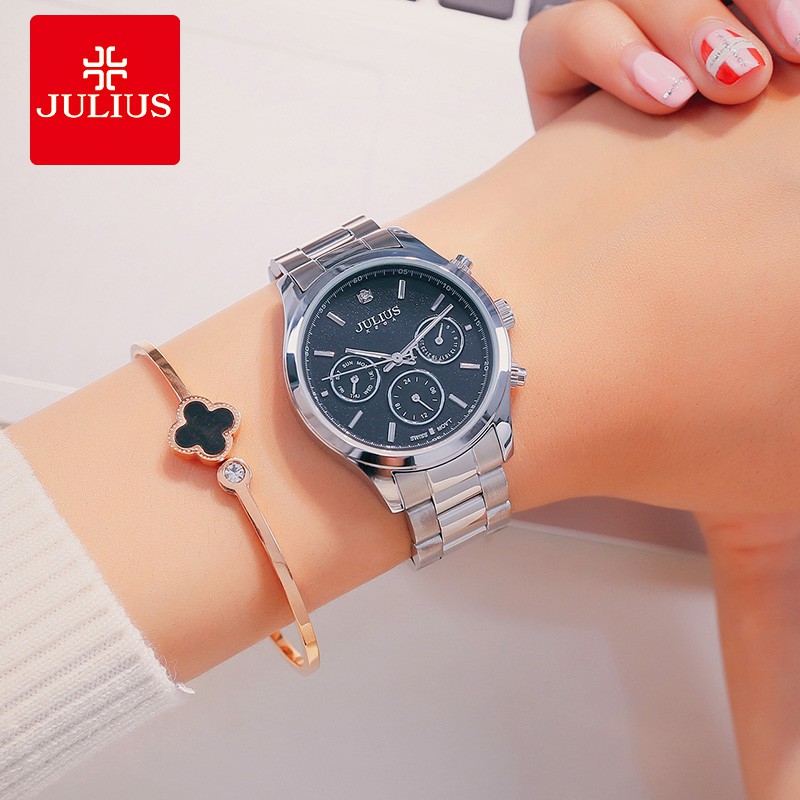 Julius JA-946 / JA946 Jam Tangan Wanita Korea Original - Silver White / Silver Black / Rose Gold