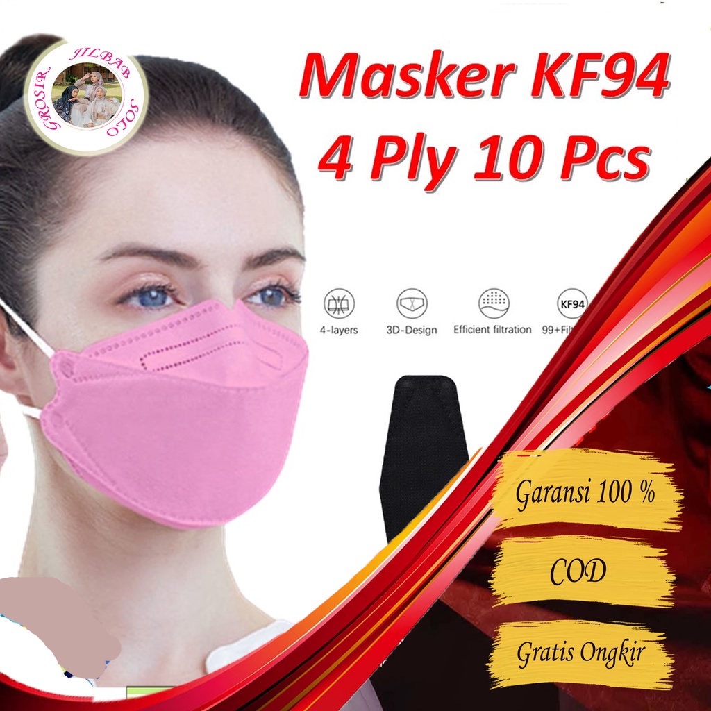 MASKER KF94 4 PLY ISI 10 PCS PROTECTIVE MASK KESEHATAN 4PLY MASKER MEDIS KOREA 10 PCS AC 118