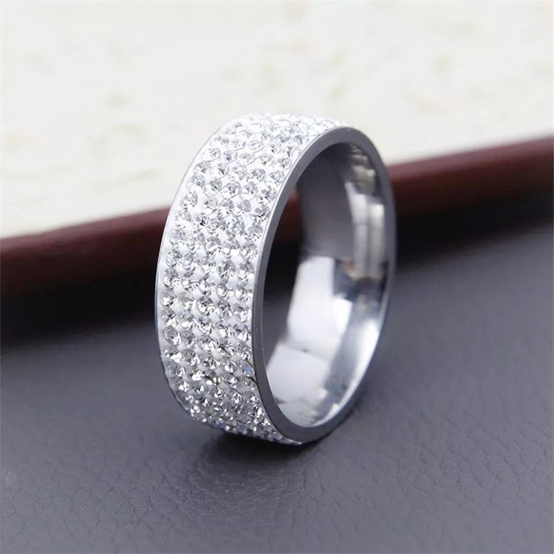 Cincin Wanita full mata berkilau titanium anti luntur terpopuler