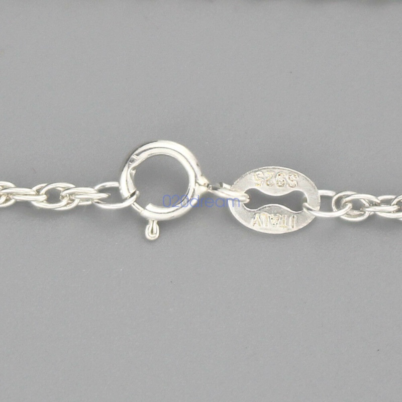 1.7mm Rantai Perak In Stock】100% 925 Padat Sterling Silver Kalung Rantai Tali 16-28 Inci Dicap Wanita Hadiah