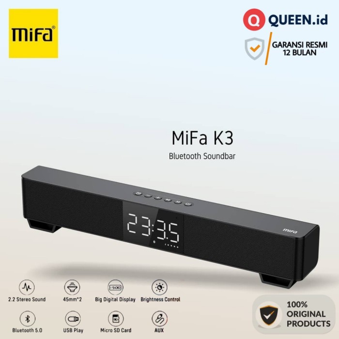 ELEKTRONIK AUDIO MIFA K3 SOUNDBAR BLUETOOTH SPEAKER DUAL STEREO LCD SCREEN AUX