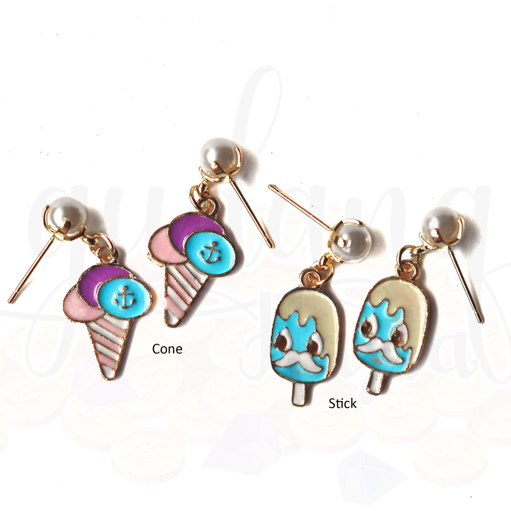 Anting Stud Korea Ice Cream Cone Stick Cute Lucu GH 203534