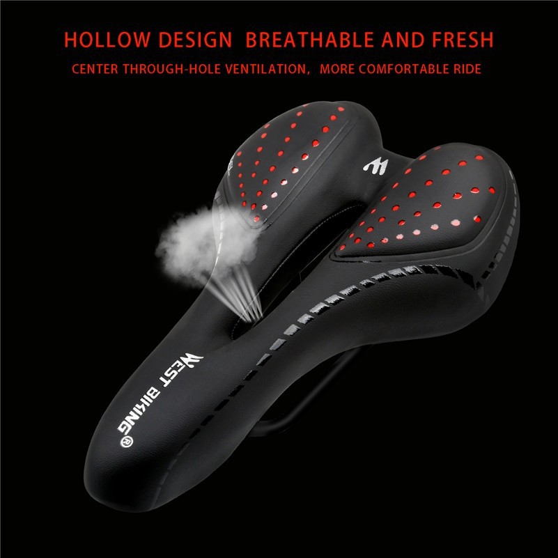 Jok Sepeda Empuk West Biking Sadel Breathable Silicone Gel Cushion PU Leather Anti Gerah Portable