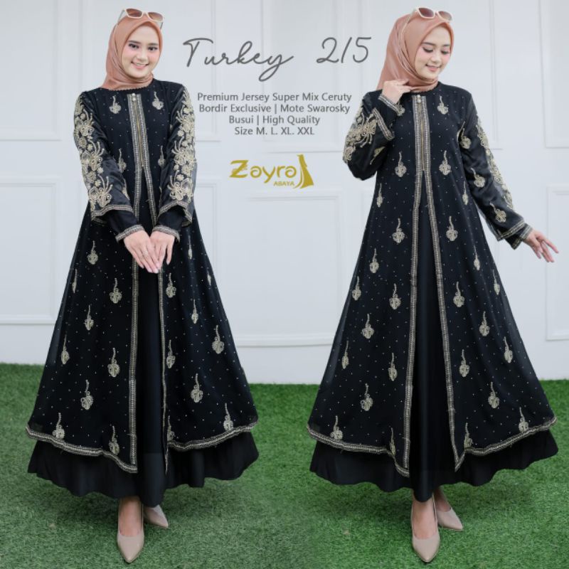 abaya /gamis turkey /gamis hitam jersey abaya/ 215