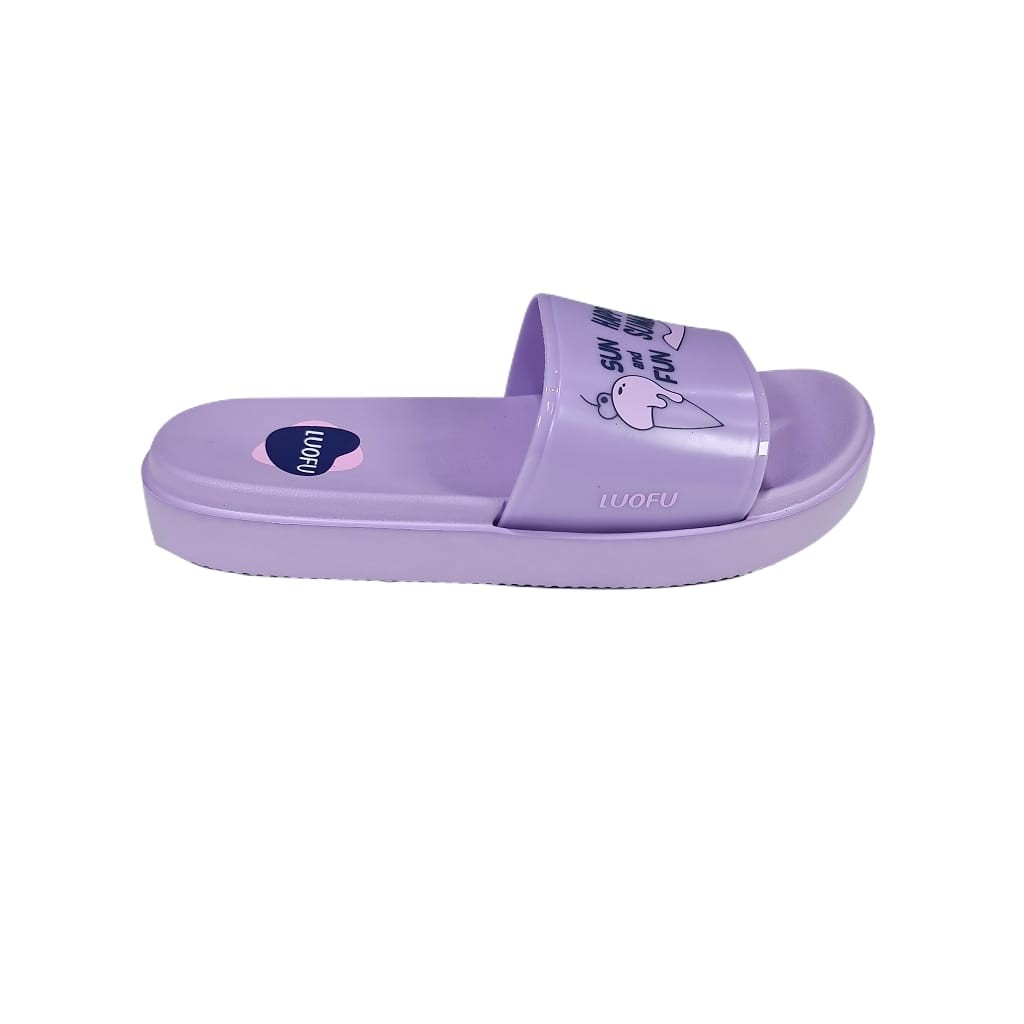LUOFU ORIGINAL jelly sandal selop karet empuk murah cewek slide wanita kokop import E7200A14
