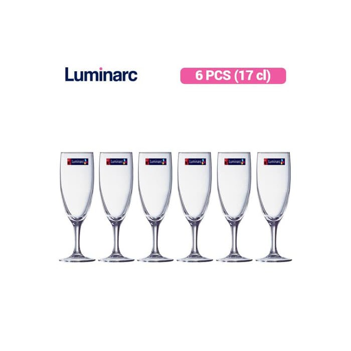 Luminarc 12063 (2 pcs)  - Gelas Berkaki Elegance Flute 17 cl (2 Pcs)