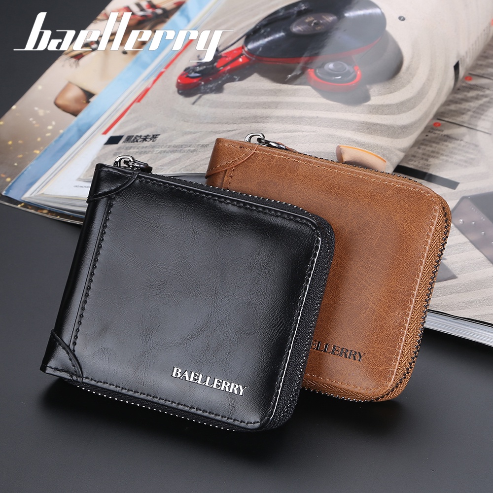 BAELLERRY D3125 Dompet Pria Dompet Pendek Bahan Kulit PU Leather Premium WATCHKITE WKOS