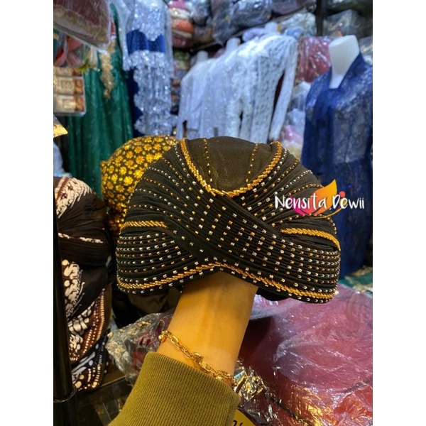 Blangkon Jogja Payet - Hitam / Full Payet Tabur