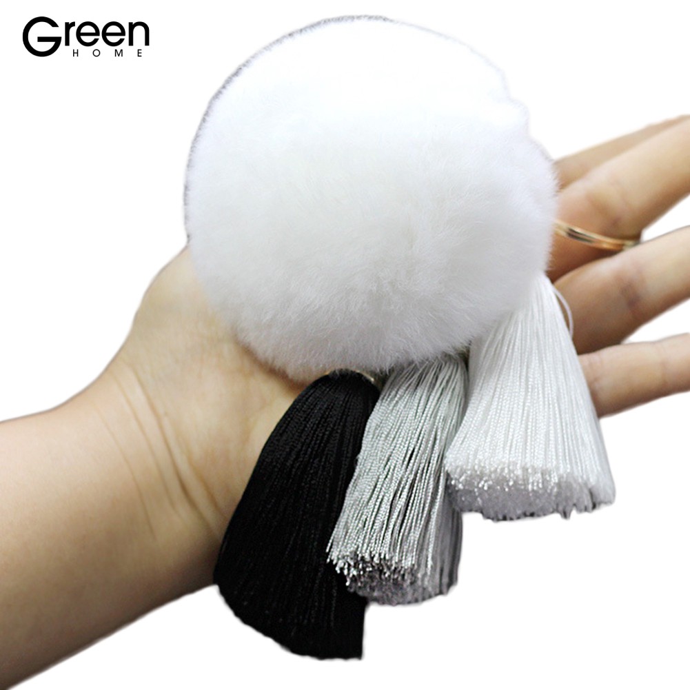 14//16cm Soft Faux Fur PomPom DIY Car Handbag Keychain Fluffy Ball Pendant Call