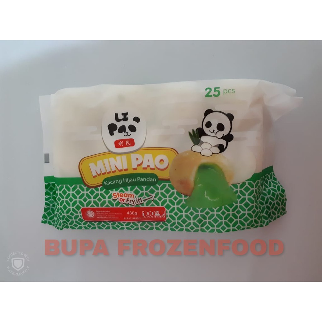 

LIPAO MINIPAO ISI 25 PCS RASA KACANG HIJAU PANDAN - BUPA FROZENFOOD