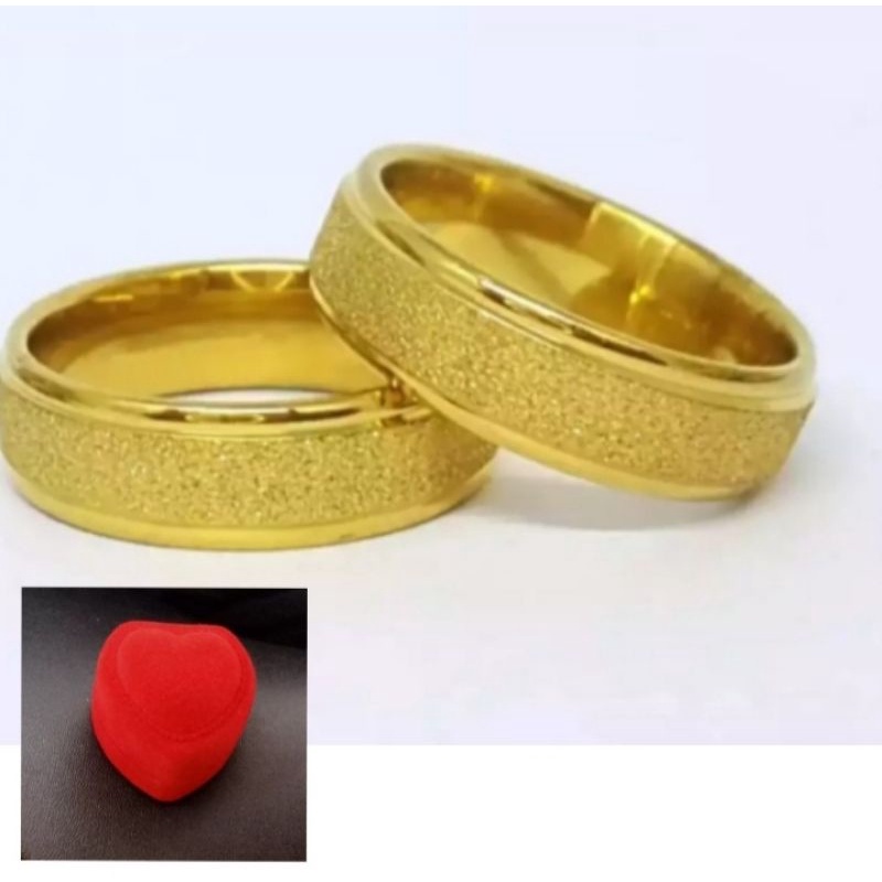 [Bayar Di Tempat] Cincin Couple Pria Wanita Titanium Dapat 2 pcs cincin Free box Tunangan Korea Asli