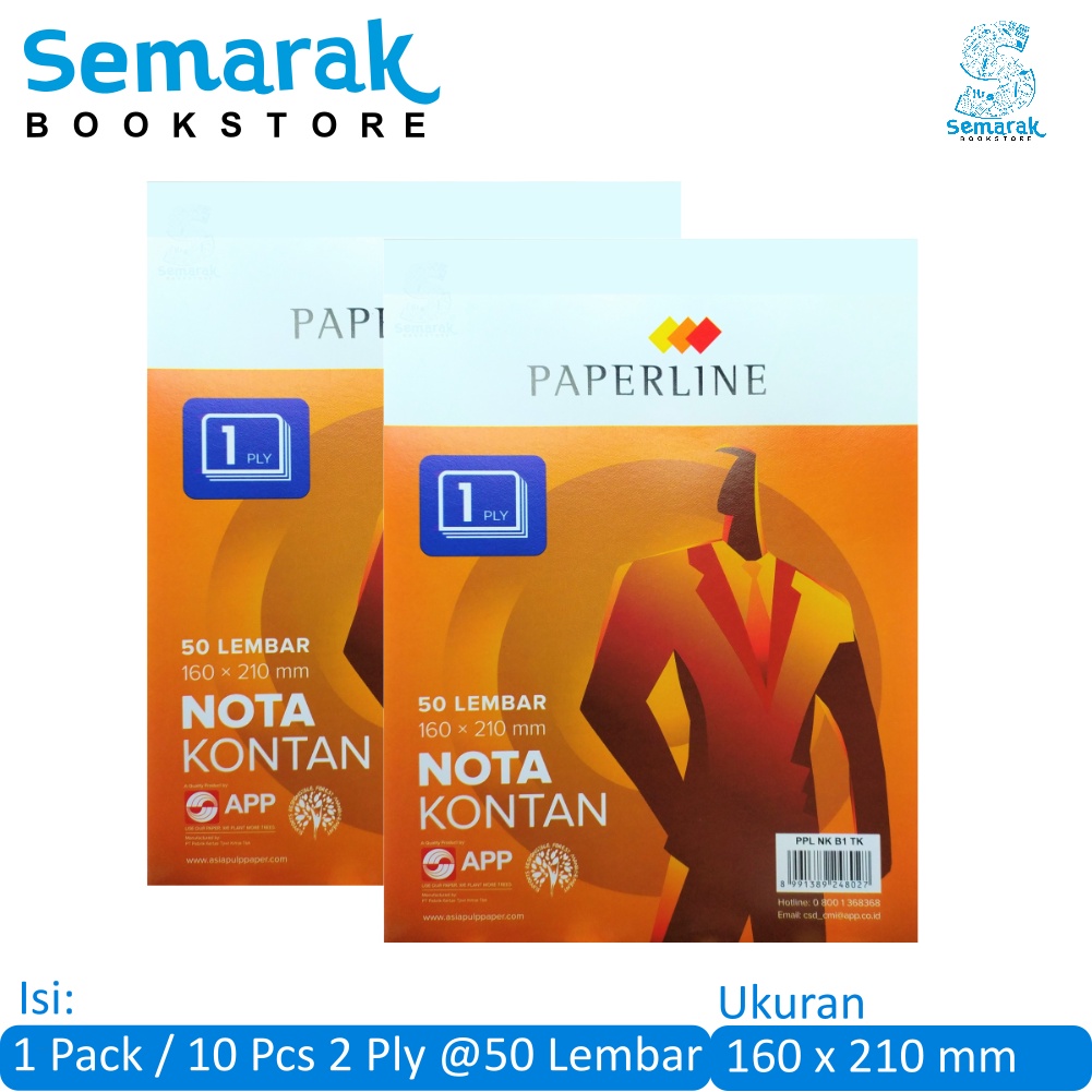 

Paperline Nota Kontan Besar 1 Ply NCR 160x210mm [1 Pack/ 10 Pcs]