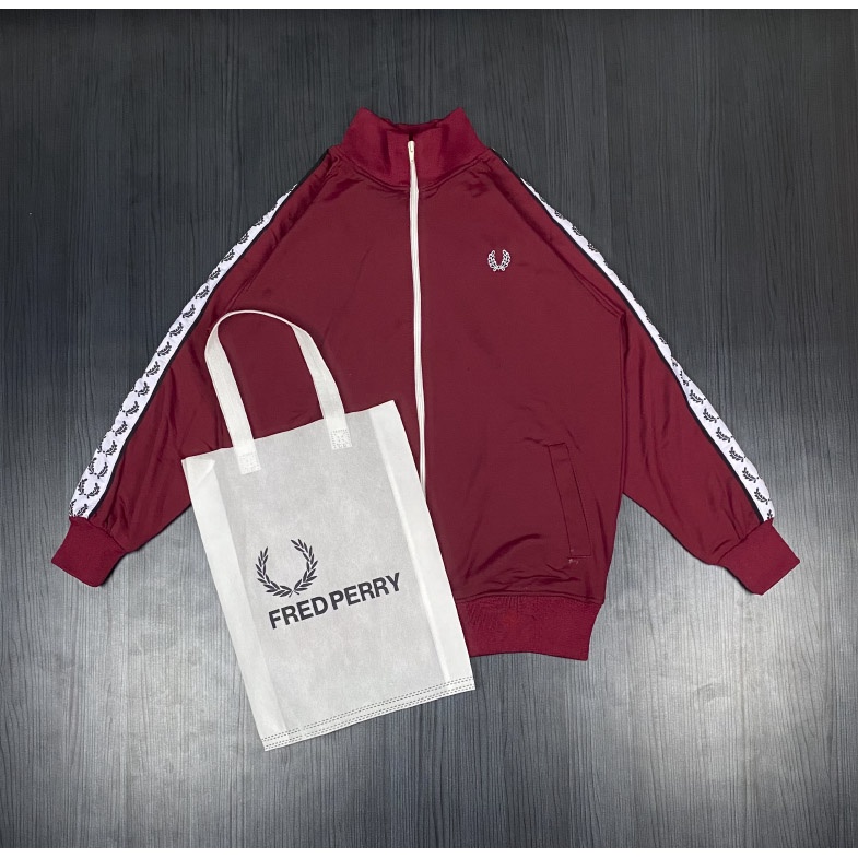 JAKET TRACKTOP CASUAL FREDFERRY PREMIUM MAROON