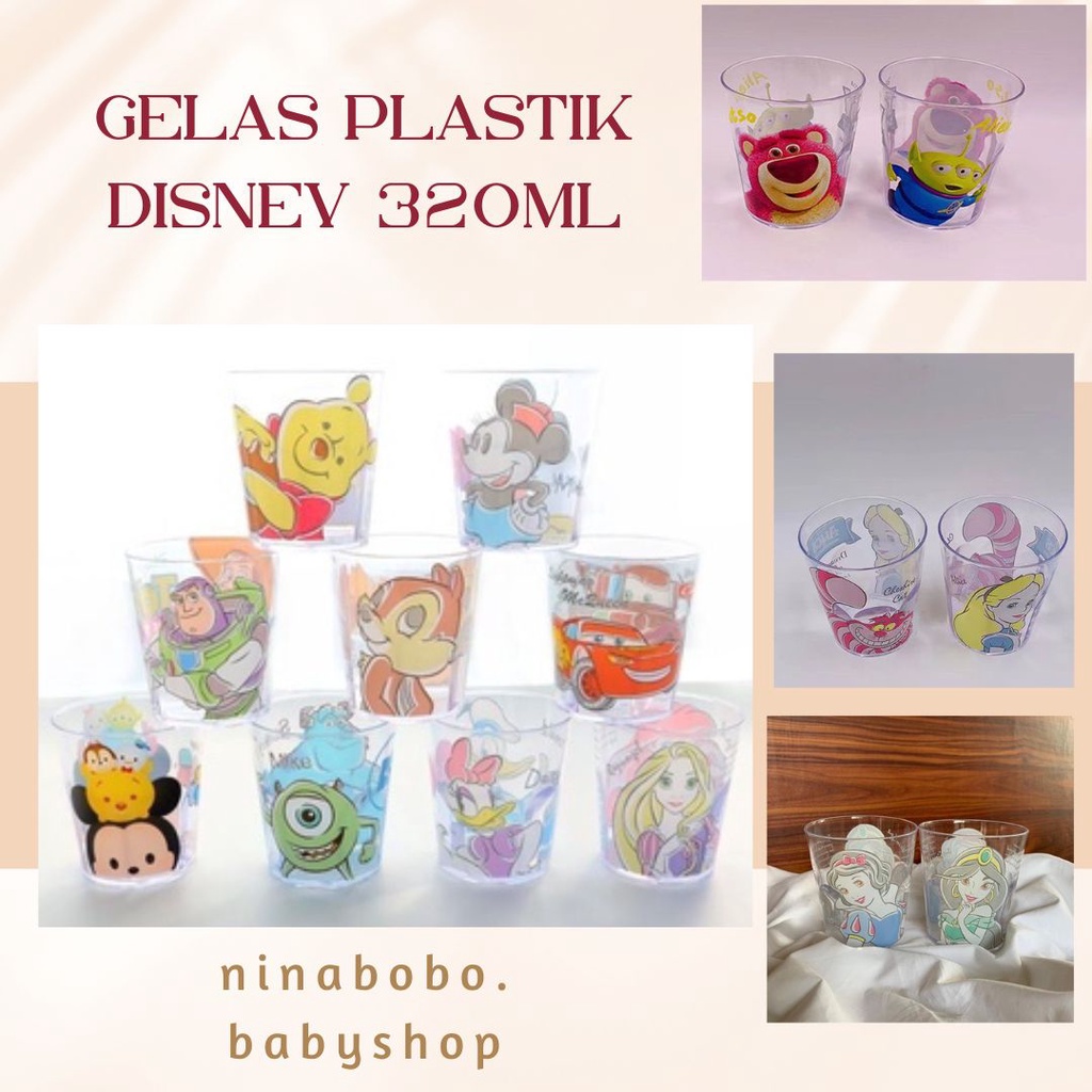 Gelas plastik anak karakter disney / Gelas anak kartun