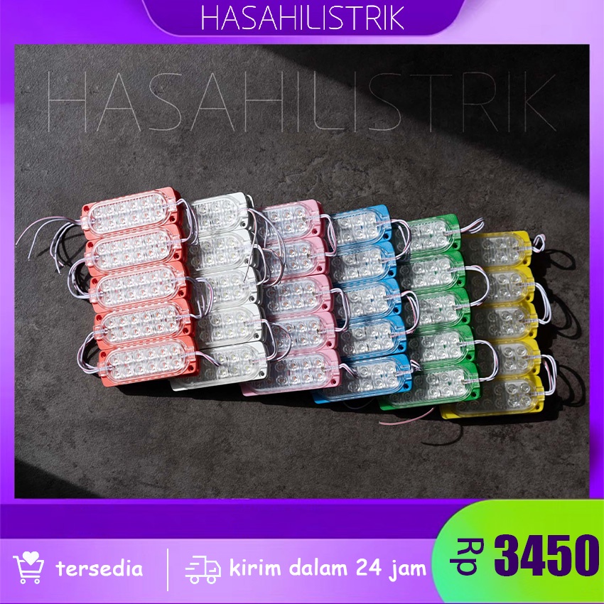 【Lokal dalam stok】LED MODUL LAMPU 12 MATA SMD 3030 12 VOLT DAN 24 VOLT ULTRASONIC WATERPROOF VARIASI NEON BOX