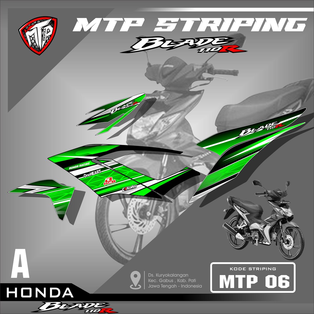 (BISA COD) Sticker Striping Blade 110 Karbu- Stiker Variasi Motor Honda Blade Desain Grafis MTP 06