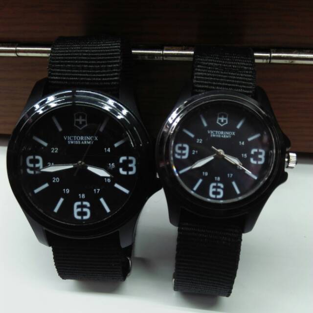 Jam tali kanvas couple/ pria wanita