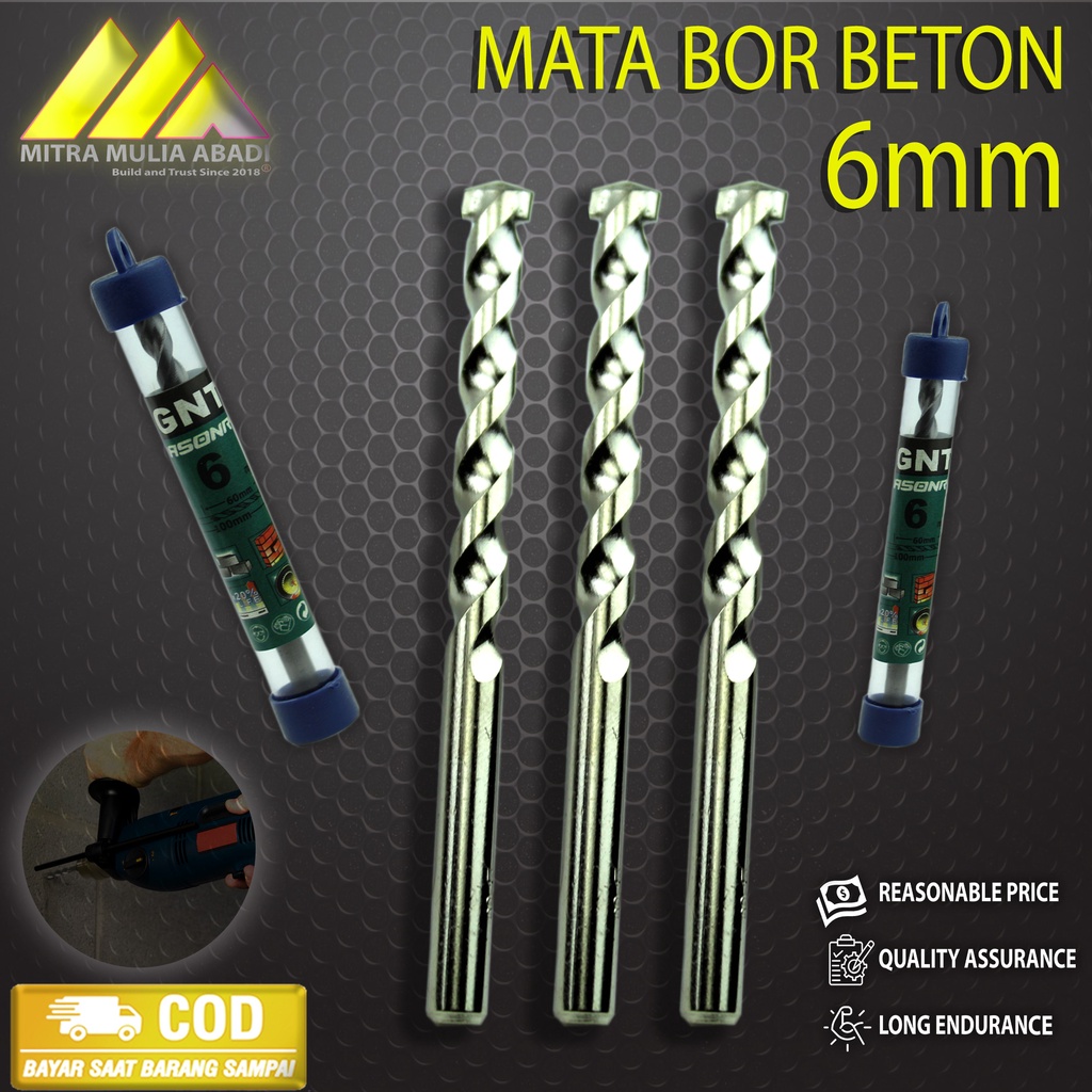 MATA BOR BETON 6mm SILVER TWIST DRILL BITS concrete