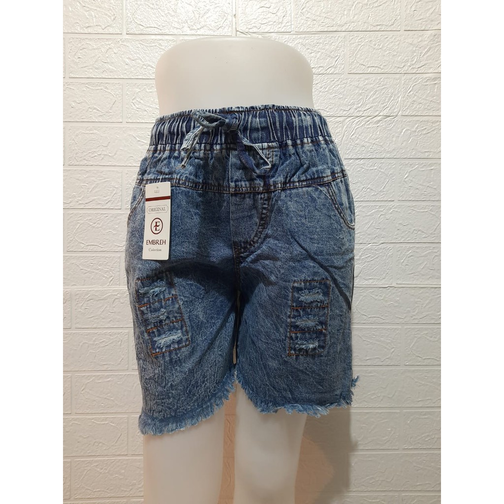 Celana Pendek Wanita HOT PANTS JEANS SOBEK RAWIS Standart dan JUMBO