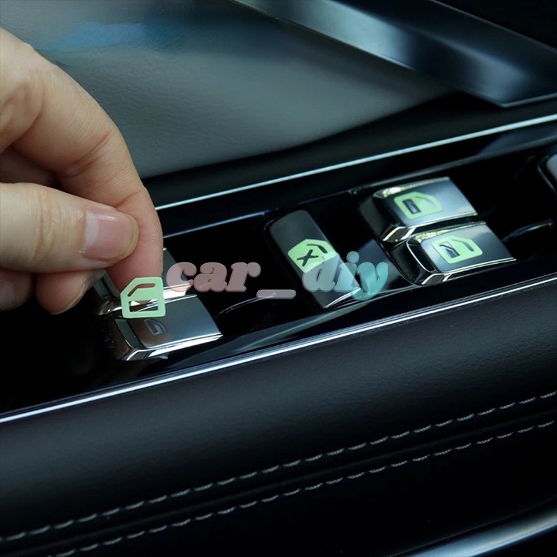 Set Stiker Tombol Saklar Pintu / Jendela Mobil Luminous